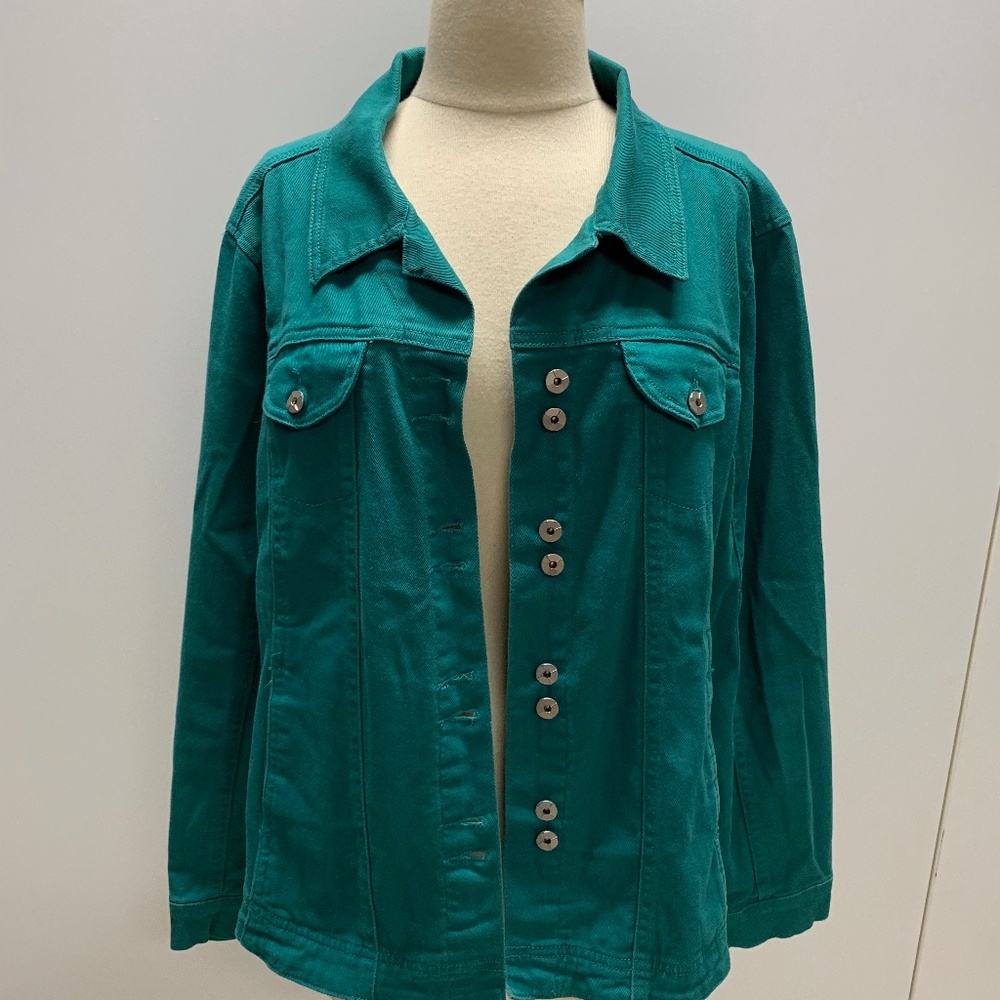 Light Weight Cotton Jacket- Blue Green